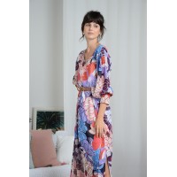 Robe tunique longue en voile rose MOLLY BRACKEN