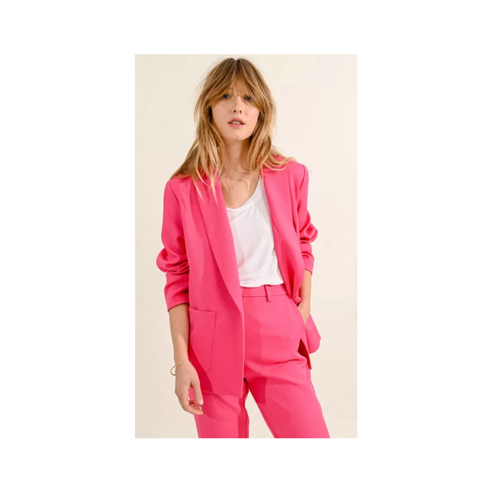 Blazer femme rose fushia 1 bouton MOLLY BRACKEN