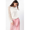 Pull femme col rond oversize en crochet fleurs LTDL