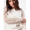 Pull femme col rond oversize en crochet fleurs LTDL