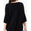 Pull femme, noir, col v manches 3/4 en 100% cachemire LTDL