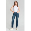 Jean 400/17 mom Basic taille haute 7/8ème bleu N°2 LE TEMPS DES CERISES