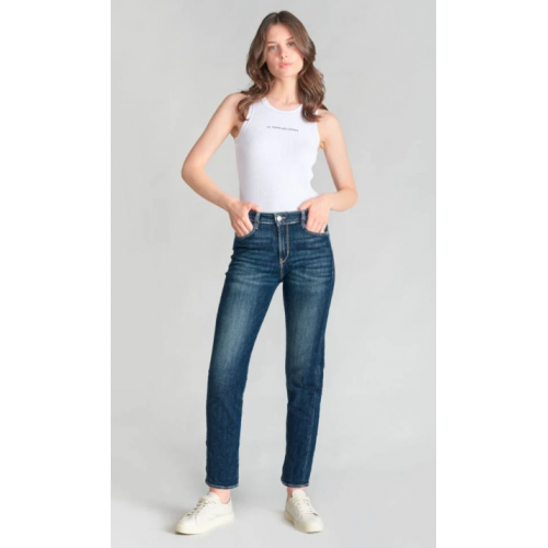 Jean 400/17 mom Basic taille haute 7/8ème bleu N°2 LE TEMPS DES CERISES