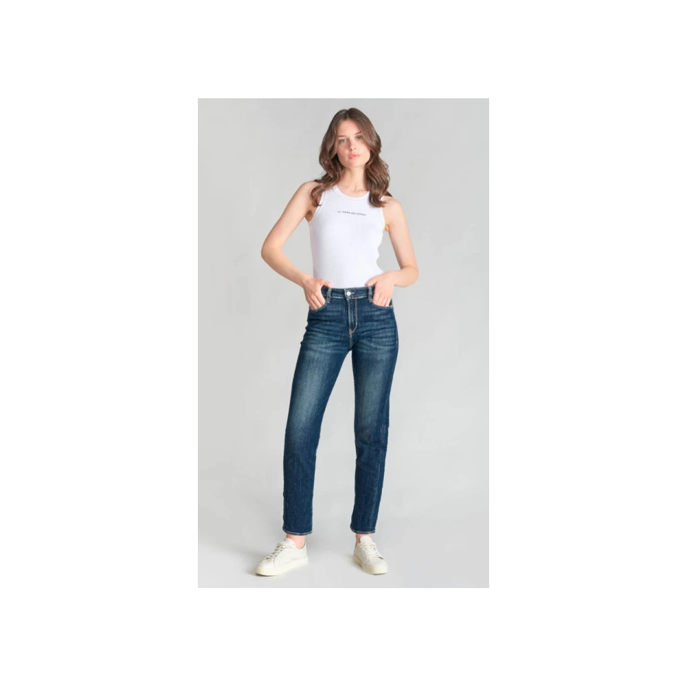 Jean 400/17 mom Basic taille haute 7/8ème bleu N°2 LE TEMPS DES CERISES