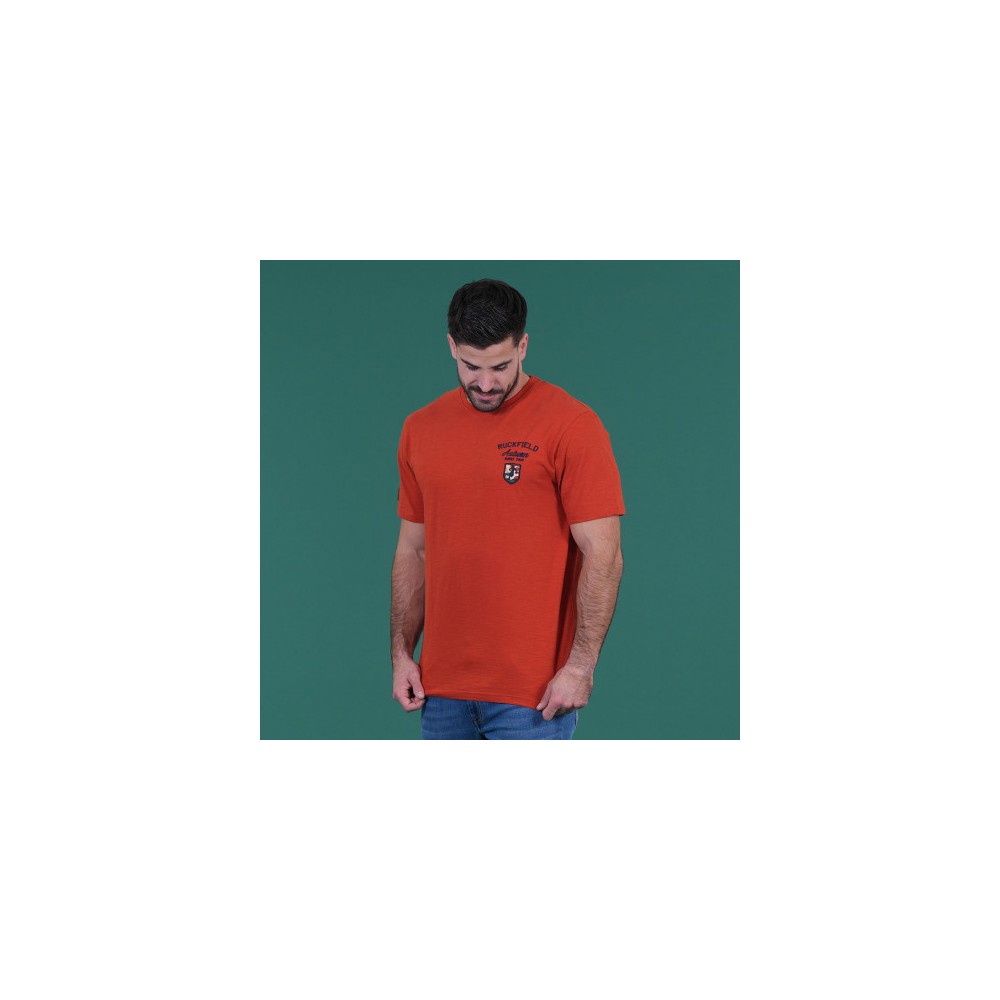 T-shirt homme à manches courtes Ruckfield Autumn Rugby Tour rouille