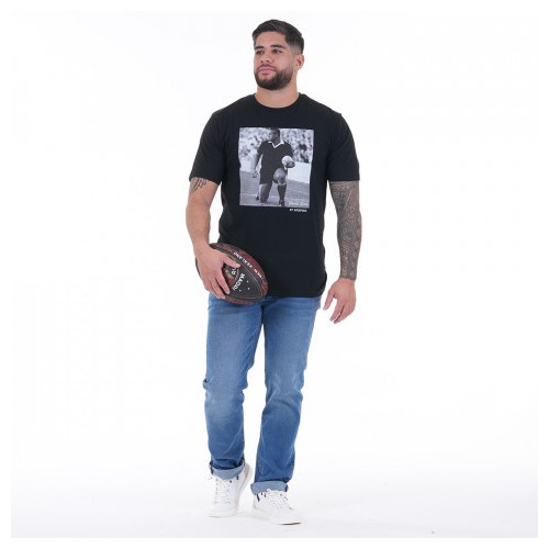 T-shirt homme à manches courtes noir Jonah LOMU by Ruckfield