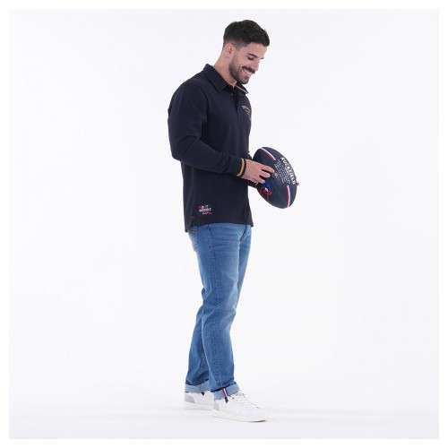 Polo homme Ruckfield à manches longues bleu marine