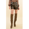 Short femme court, simili chocolat MOLLY BRACKEN