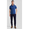 Polo manches courtes en coton stretch bleu foncé coupe Slim