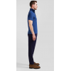 Polo manches courtes en coton stretch bleu foncé coupe Slim