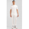 Polo EDEN PARK manches courtes en coton stretch écru coupe Slim