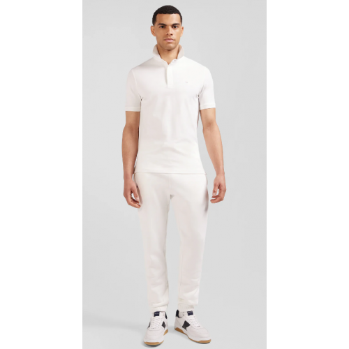 Polo EDEN PARK manches courtes en coton stretch écru coupe Slim