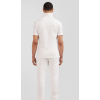 Polo EDEN PARK manches courtes en coton stretch écru coupe Slim