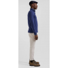 Polo EDEN PARK manches longues bleu foncé en coton stretch finitions rayées