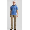 Polo homme manches courtes en coton stretch bleu coupe Slim