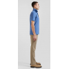 Polo homme manches courtes en coton stretch bleu coupe Slim