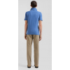 Polo homme manches courtes en coton stretch bleu coupe Slim