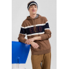 Pull homme EDEN PARK à capuche en coton camel jacquard EP10 c