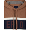 Pull homme EDEN PARK à capuche en coton camel jacquard EP10 c