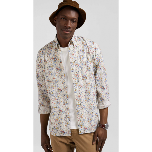 Chemise homme EDEN PARK en popeline de coton imprimé floral