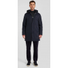 Parka homme EDEN PARK à capuche amovible en nylon bleu marine