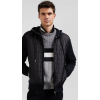 Blouson homme EDEN PARK bi-matière à parmenture matelassée noir