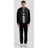 Blouson homme EDEN PARK bi-matière à parmenture matelassée noir