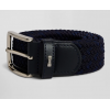 Ceinture homme EDEN PARK, tressée marine à boucle en métal argenté