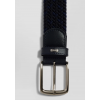 Ceinture homme EDEN PARK, tressée marine à boucle en métal argenté