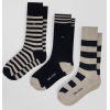 Lot de 3 paires de chaussettes cerclées grises en coton stretch