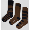 Lot de 3 paires de chaussettes homme EDEN PARK cerclées marron