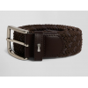 Ceinture homme tressée marron à boucle