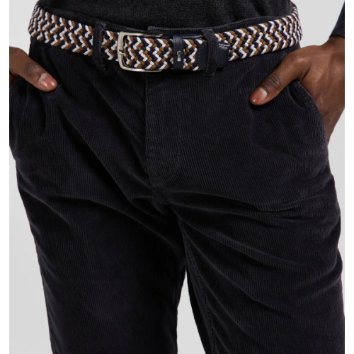 Ceinture homme tressée marron en caoutchouc stretch à boucle