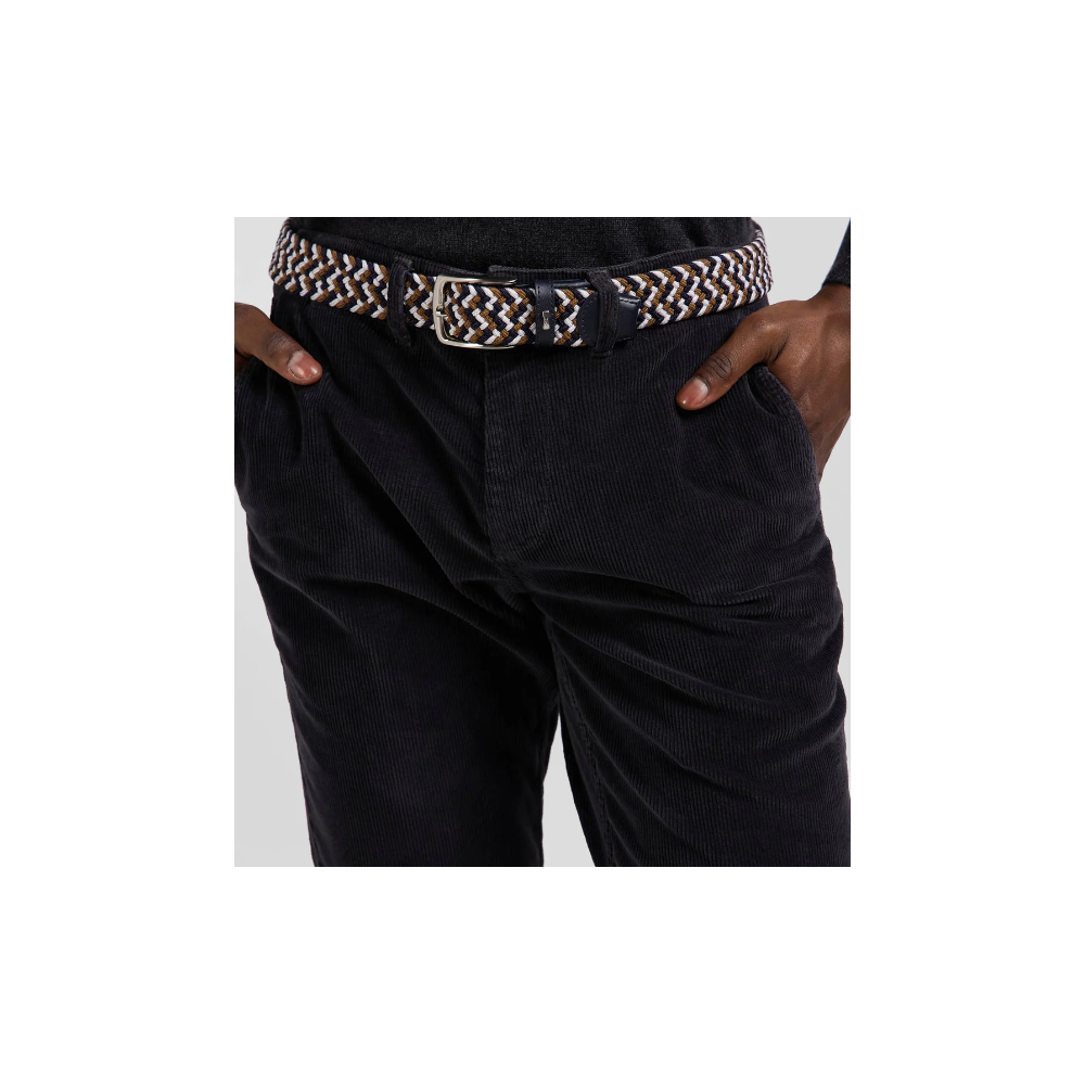 Ceinture homme tressée marron en caoutchouc stretch à boucle