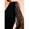 Robe courte en maille noire MOLLY BRACKEN